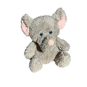 🐘 Soft Gray Elephant Plush – Floppy Ears, Cuddly Stuffed Animal, 10” Toy